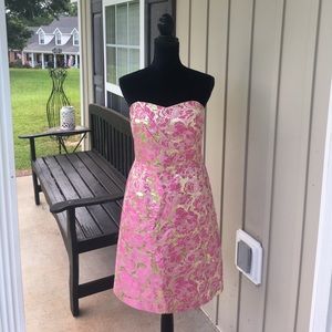 Lilly Pulitzer size 12 pink and gold dress